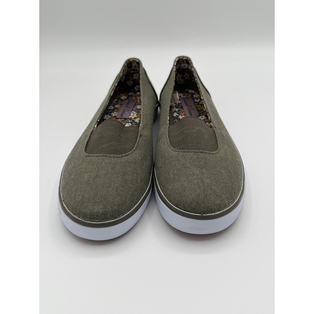 Daniel Green Jena Canvas Slip On Shoes Comfort Casual Olive Green- 7.5N Cotton - Picture 3 of 7